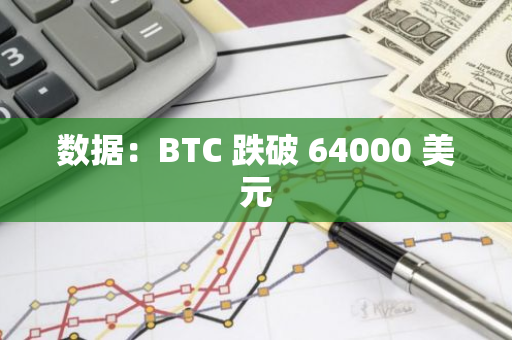 數據：BTC 跌破 64000 美元
